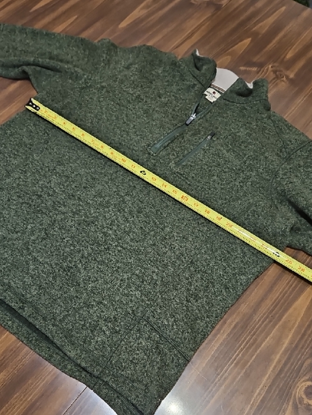 Woolrich Men's Forest Green Quarter-Zip Knit Pullover - Picture 4 of 8